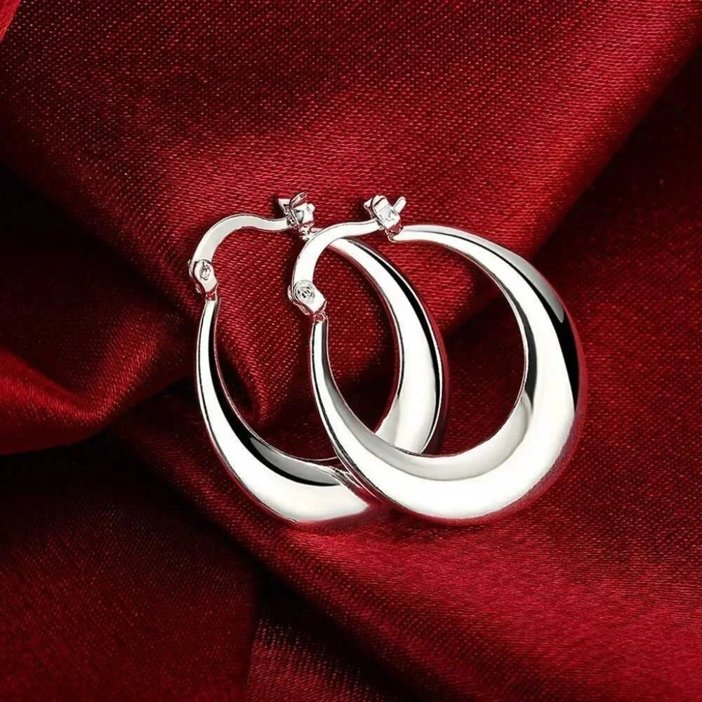 NEW 925 Sterling Silver Small Hoop Earrings